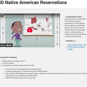 Preview thumbnail for resource 'South Dakota Native American Reservations Activity Starter'